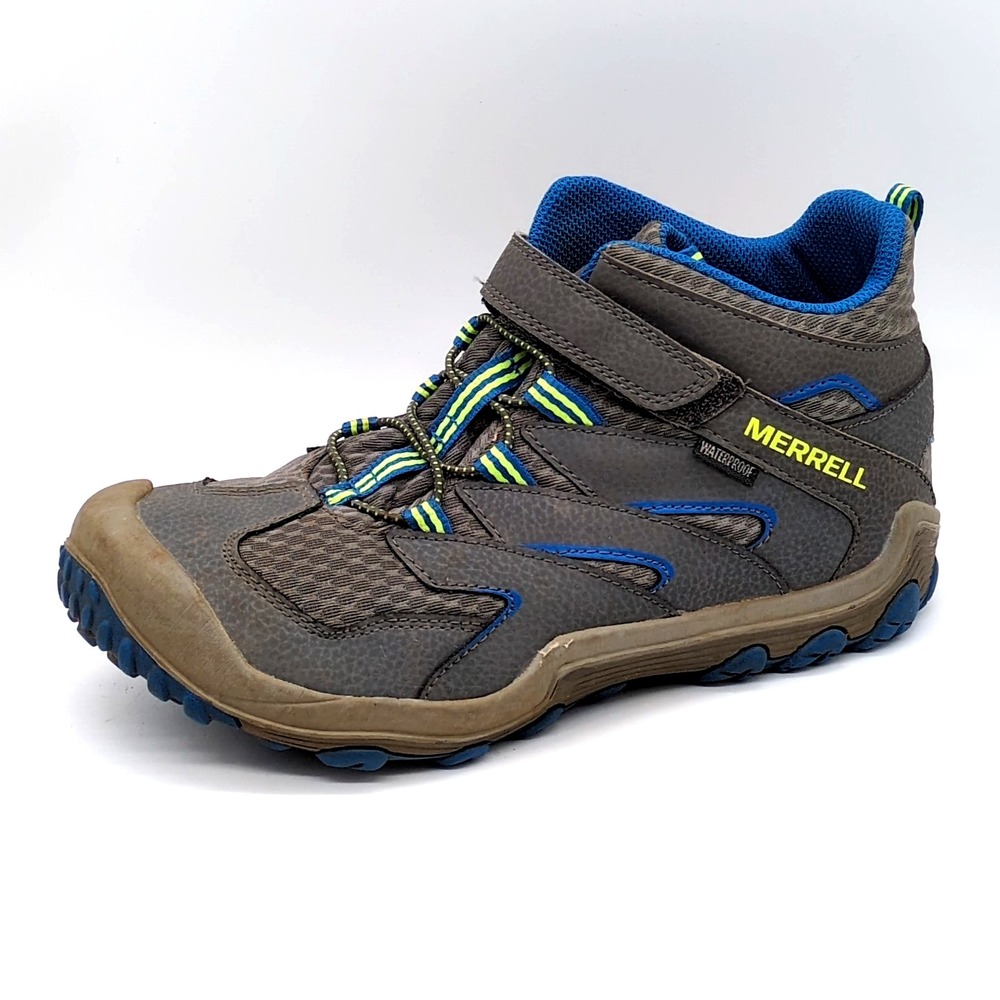 Merrell Sneakers Boys Cham‎ 7 AC Blue 6 Waterproof Hiking Shoes Leather MK259197